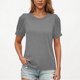 thumbnail image 2 of Camisas de Manga Corta para las Mujeres Casual Color Sólido Cuello Redondo Blusa, Poliéster Ligero Primavera Y Verano Superior, 2 of 6