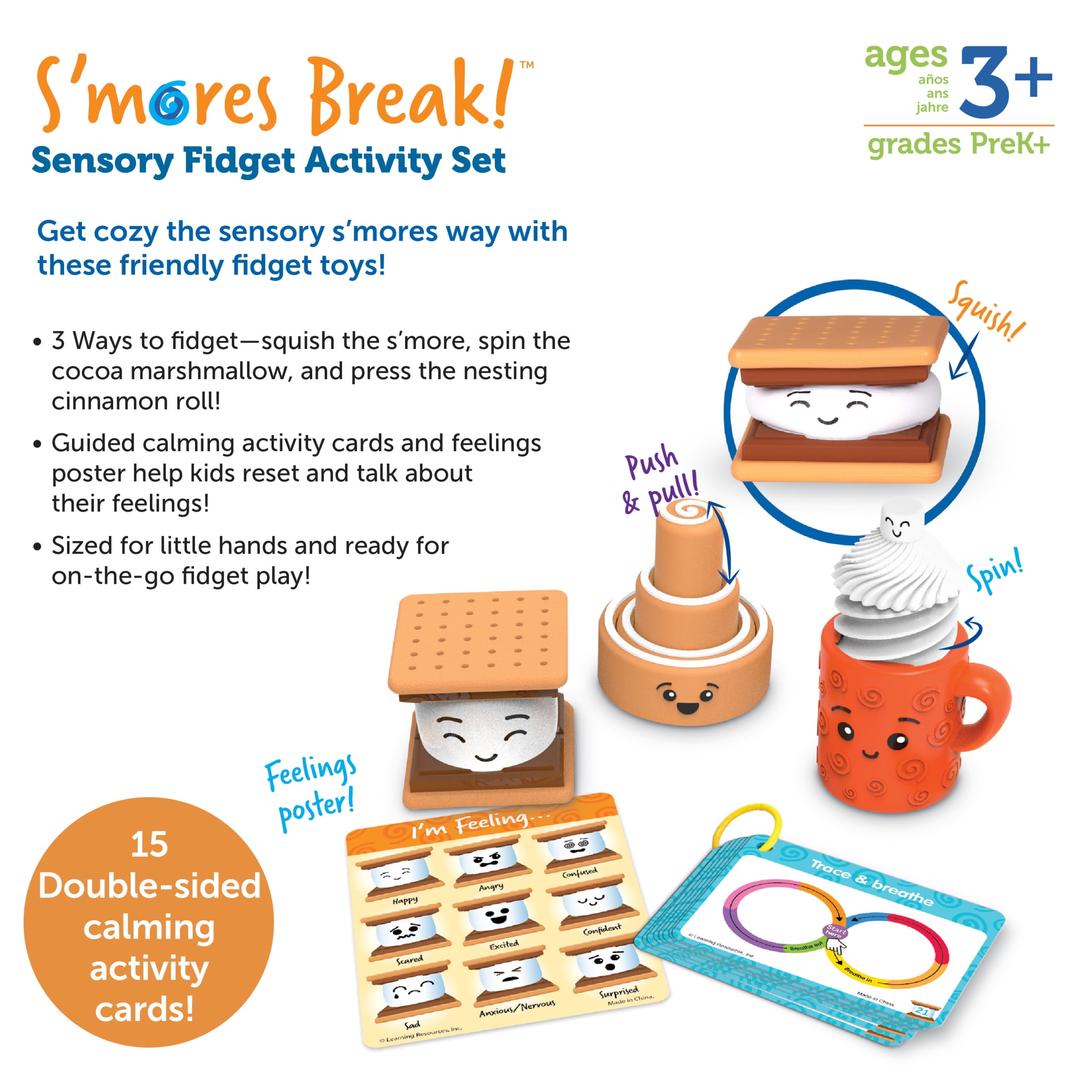 Learning Resources S’mores Break! Sensory Fidget Activity Set ,Social Emotional Learning, Ages 3 +