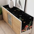 thumbnail image 4 of Mushrooms Black Table Runner - 90 Inch Long, Kitchen Dining Table Runner Dresser Scarves, Butterfly Botanical Country Plants Farmhouse Decor for Coffee Tables Wedding Party Banquet, 4 of 8