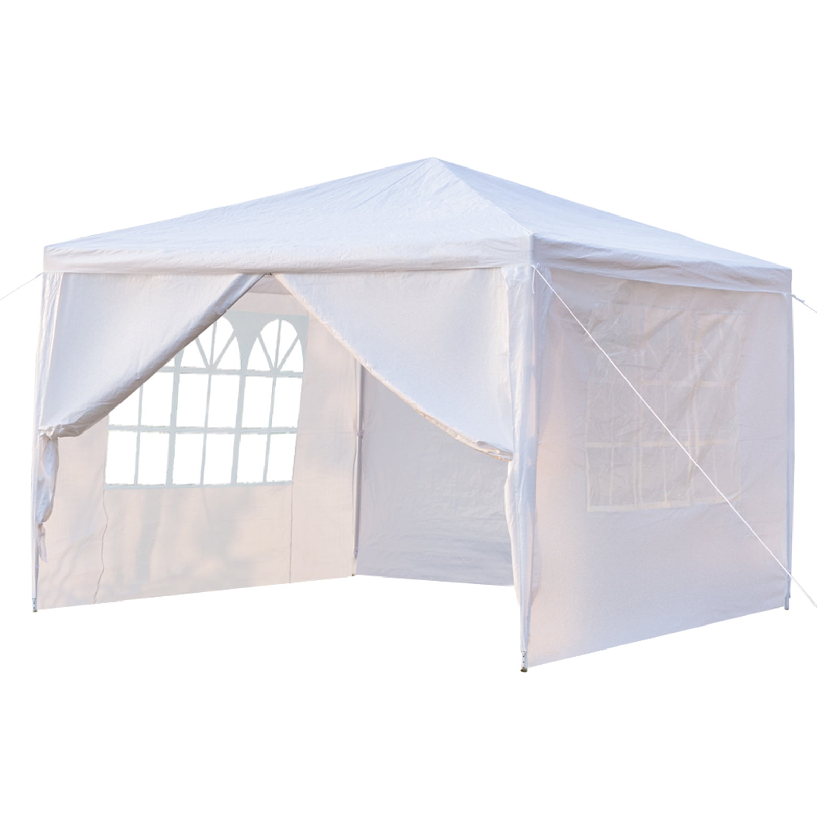 Kepooman 3 x 3m Portable Home Use Waterproof Canopy, Outdoor Sun Shelter with Two Doors & Spiral Tubes for Party/ Exhibition/ Picnic, White, Four Sides Kepooman 3 x 3m Portable Home Use Waterproof Canopy, Outdoor Sun Shelter with Two Doors & Spiral Tubes for Party/ Exhibition/ Picnic, White, Four Sides