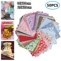 TSV 100/50 Pieces Squares Patchwork, 8x8/4x4in 100% Printed Cotton Quilting Fabric Patchwork, Precut Fabric DIY Sewing Bundle Fabric for DIY Craft, No Repeat Design Printed Fabric for Patchwork