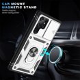 thumbnail image 5 of Military Grade Drop Impact for Samsung Galaxy S25 Ultra Camera Lens Slide Protection Case 360 Metal Rotating Ring Kickstand Holder Armor Shockproof Case For Samsung Galaxy S25 Ultra, Black+White, 5 of 11