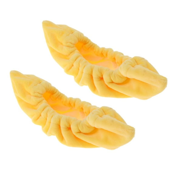 Pair Ice Hockey Figure Skate Sock Covers, Terry Protective Guard Unisex YLW Yellow