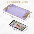thumbnail image 2 of Vintage Decorative Tray Jewelry Tray Towel Tray Storage Tray Rings Necklace Bracelets Earrings Trays Cosmetics Jewelry Organizer Retro Design Bow Decor Resin Plate Coquette Room Decor (Purple), 2 of 15