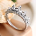 thumbnail image 2 of Diamond Encrusted Crown Ring Fashion Simple Zircon Ring Simple Personality Character Rings Silver Ring for Women and Girls, 2 of 8