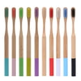 thumbnail image 1 of SPRING PARK 5Pcs Natural Biodegradable Bamboo Toothbrush Soft Travel Toothbrush with Colorful Wooden Handle for Oral Care,Eco Friendly, 1 of 4