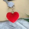 thumbnail image 5 of Bfogop Soft Fluffy Faux Fur Pompoms Keyring Car Key Heart Plush Keychain,Heart Plush Keychain, Faux Fur Pom Pom Bag Charms, Cute Accessories for Backpacks Purse Car Key, 5 of 6