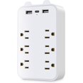 thumbnail image 1 of LAICAIW 9-in-1 Surge Protector Surge Protector Multi Plug Outlets Surge Protector with USB Power Strip Wall Adapter 9-in-1 Surge Protector 6-Outlet Extender with 2 USB & 1 USB-C Ports Power Strip Mul, 1 of 6