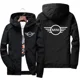 thumbnail image 2 of Chaqueta Bomber con capucha y cremallera para hombre, último estampado de patrón Mini Cooper, cortavientos informal Xipper, coche de moda, primavera y otoño, 2 of 5