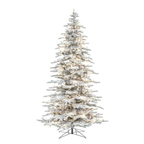Vickerman A253281LED 9 ft. x 61 in. Flocked Winter 63 C7 Plus 1100 Warm White Christmas Tree