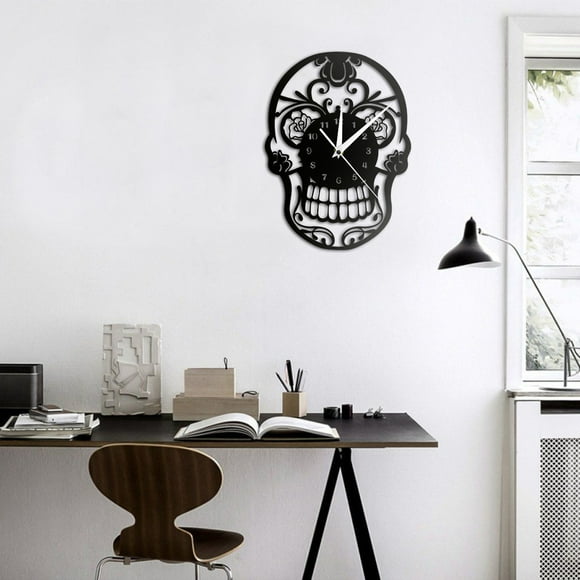 EGNMCR Room Decor Home Decor Skull Acrylic Mirror Wall Clock Home Decoration Wall Clock Wall Clock