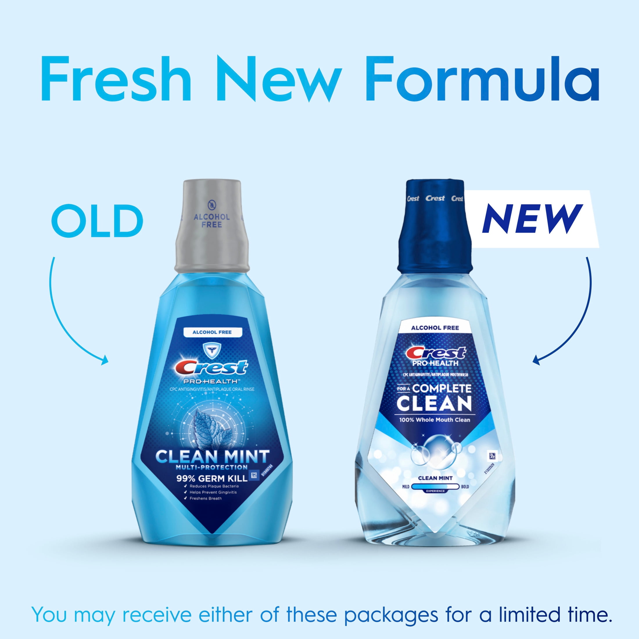 Crest Mouthwash, Pro-Health Mouthwash, Alcohol-Free Oral Rinse, Clean Mint, 1L, 946mL (33.8 fl oz)