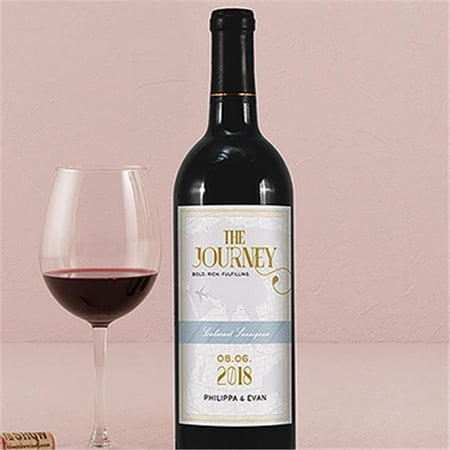 Wedding Star 1268-14-d01 Vintage Travel Wine Label - Journey - Pack of 24