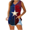thumbnail image 4 of CTEEGC Plus Size Womens Tops Summer Spaghetti Strap Tank Top Sleeveless Flag Print Vest Independence Day Star Striped T Shirt 4th of July, 4 of 6