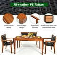 thumbnail image 2 of Topcobe 4 Pieces Acacia Wood Patio Rattan Dining Furniture Set, Outdoor Deck Furniture, 2 of 10