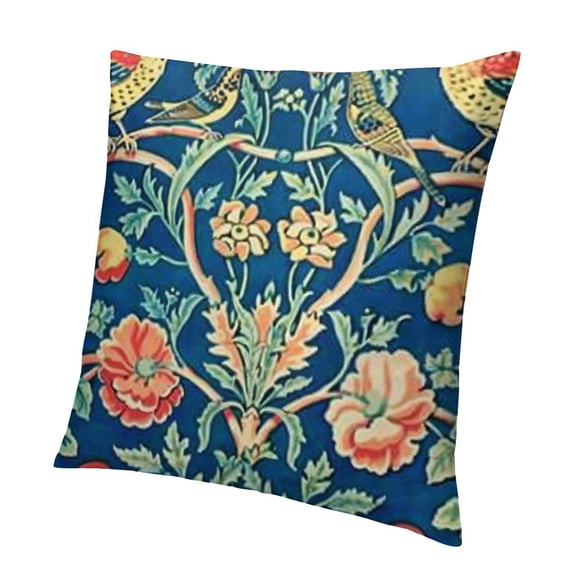 SHANXI Colorful Pimpernel Chinoiserie Pillow Covers Red Strawberry Bird Flower Throw Pillow Covers Vintage Floral Pillowcase Decor for Couch Sofa Outdoor - Green 12x12in