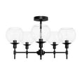 thumbnail image 5 of Hunter - Xidane 5-light Matte Black, Large Chandelier, Dimmable, Mid Century Modern Style, Round Shaped, for Bedrooms, Dining, Living Rooms - 19510, 5 of 8