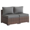 thumbnail image 1 of Intexca 2-Piece Outdoor Rattan Sofa Set with Cushions (Grey), 1 of 5