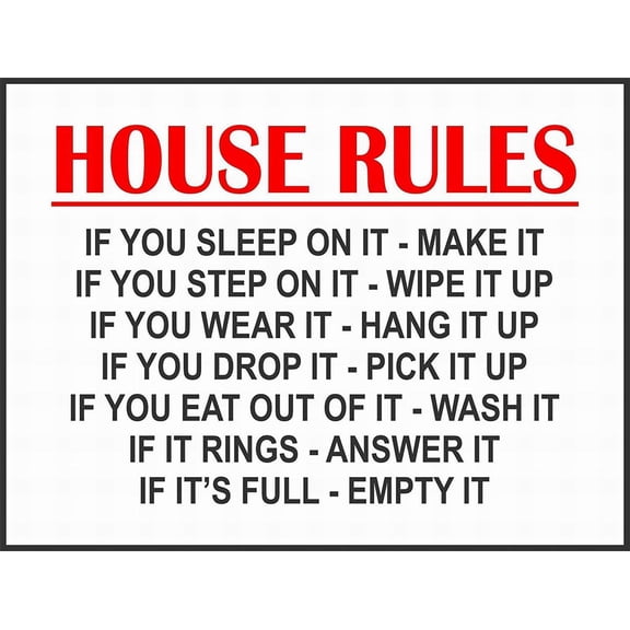 Safety Sign Funny House Rules Sign, IF You Sleep ON IT Make IT. Mothers Day Present Notice Warning Danger Outdoor Road Sign Tin Decor (Aluminum) Size: 8 x 12 inch