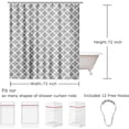 thumbnail image 4 of Moroccan Gray Fabric Shower Curtain, Waterproof Polyester Geometric Pattern Bathroom Curtains, Machine Washable, 72 x 72 inches, 4 of 5