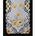 thumbnail image 1 of Creative Linens Sunflower Table Runner 15x53 Embroidered Cutwork Dresser Scarf White, 1 of 2