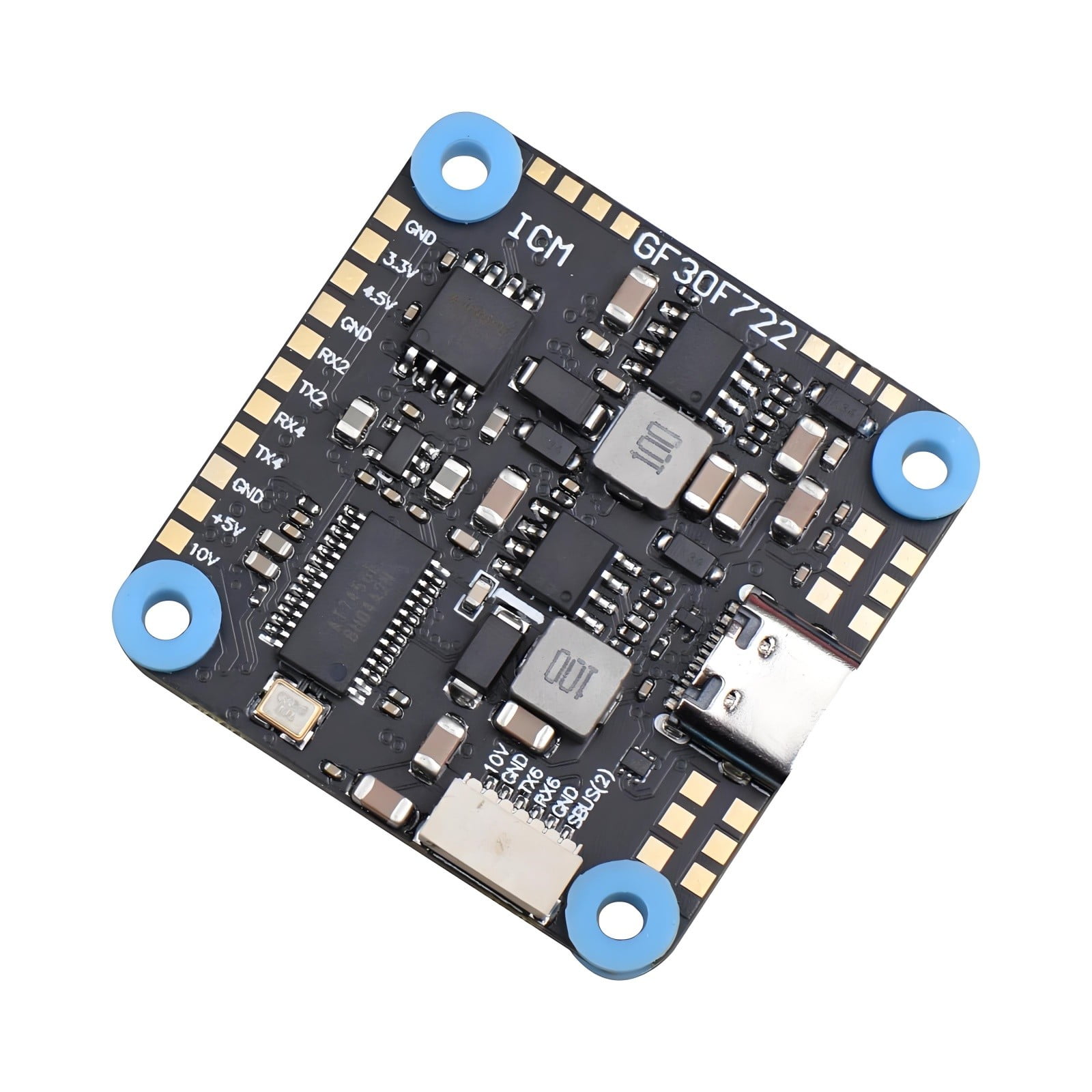 JHEMCU GF30F722-ICM F7 Flight Controller – STM32F722RET6, ICM-42688-P Gyro, 3–8S LiPo, Dual BEC 5V/10V, Betaflight OSD Blackbox for FPV Racing & Freestyle Drones