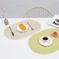 thumbnail image 3 of Home Decoration Table Placemats Oval Polyester Cotton Heat Resistance Washable Portable 4Pcs Insulation Pads, 3 of 8