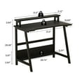 thumbnail image 6 of NEWSENDY Computer Home Office Desk,31.5" Desk for Small Spaces with Storage Shelf,Small Computer Desk with Monitor and Bookshelf,Modern Simple Style Laptop Desk,Black, 6 of 8