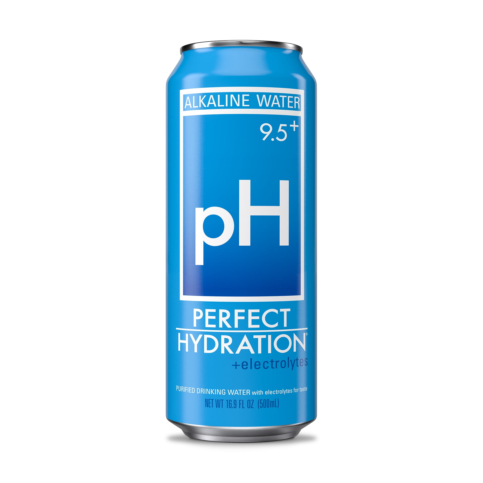 Perfect Hydration 9.5+ ph Alkaline Water, Electrolyte Minerals for Taste, 16.9 oz Recyclable Aluminum Cans, Pack of 24