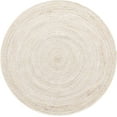 thumbnail image 5 of White Dye Natural Jute Hand Made Round Living Room, Dining Room, Kitchen Farm House Area Rug Carpet Doormat 5" Feet (60 inch), 5 of 5