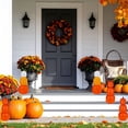 thumbnail image 4 of Orange Stacked Pumpkin Decor, 24-Inch 3-Piece  Pumpkins for Fall Harvest Halloween Decoration Indoor & Outdoor Thanksgiving Centerpiece Display, 4 of 7