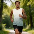 thumbnail image 5 of Satingcolo Men's Summer Sleeveless UPF 50+ Swim Tops Quick Dry Workout Sleeve Tank Top UV Protection Running Gym Muscle T Shirts, 5 of 6