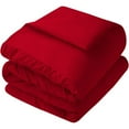 thumbnail image 5 of 3 Piece New Half Pinch Pleated Pattern Comforter Set, 800 TC, 100% Egyptian Cotton, Oversized Super King Size Red Solid, 5 of 6