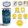 thumbnail image 3 of Friendship Gift Best Friends 20oz Stainless Steel Tumbler with Lid and Straw Side By Side Or Miles Apart Best Friends Will Always Be Connected Bby Heart (Friends-Side by Side), 3 of 6