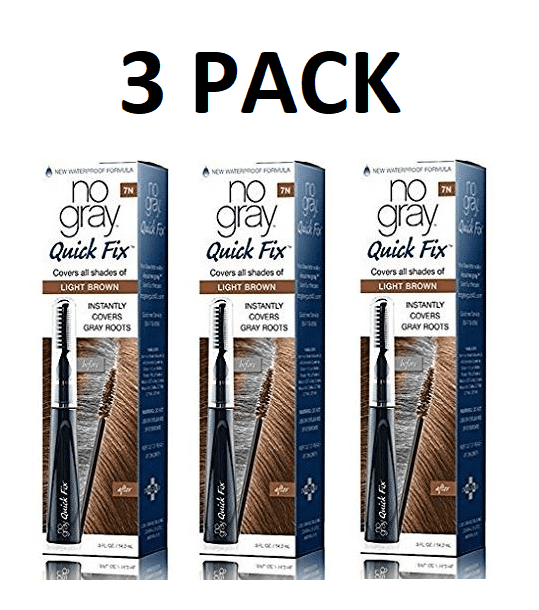 [3 PACK] NO GRAY Quick Fix Hair Color [7N LIGHT BROWN] Waterproof Roots Touch-Up * BEAUTY TALK LA *