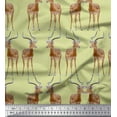 thumbnail image 1 of Soimoi Polyester Crepe Fabric Deer Animal Printed Craft Fabric by The Yard 52 Inch Wide, 1 of 3