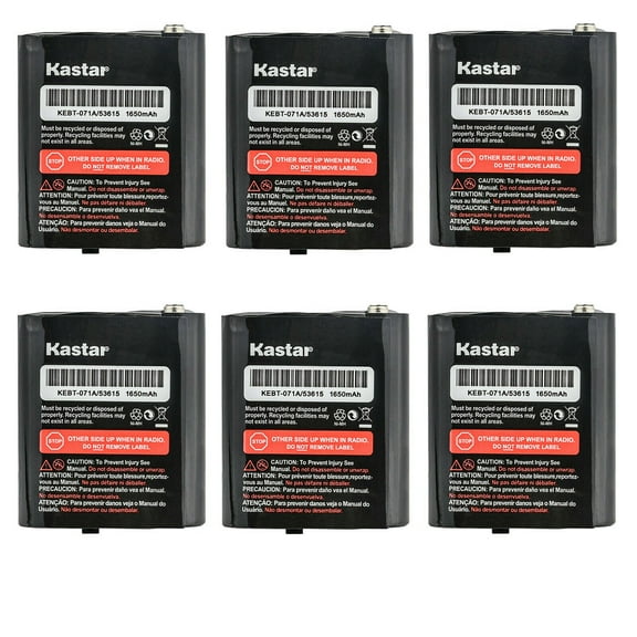 Kastar 6-Pack M53615 Ni-MH Battery 3.6V 1650mAh Replacement for Motorola 2 Way Radios TalkAbout MS355R, TalkAbout MT350, TalkAbout MT350R, TalkAbout MT352, TalkAbout MT352R, TalkAbout MT352TPR
