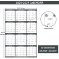 thumbnail image 4 of Calendario anual de pared 2026-2027 - Calendario anual grande vertical, julio 2026 - junio 2027, 25.2 x 38.2 pulgadas (abierto), calendario 2026-2027, calendario de pared grande, calendario de papel, 4 of 4