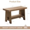 thumbnail image 2 of Solid Wood Entryway Bench - 31.5" Farmhouse Small Storage Bench, Rustic Narrow Bench Seat for Indoor, Entryway, Dining Room, Living Room and Hallway, Brown, 2 of 8