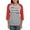 Heather/Red, variant on - Proud Army Mom Black Long Sleeve T Shirt - Womens Baseball Tee