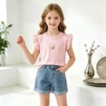 thumbnail image 4 of Girls Short Sleeve T Shirts Cute Little V Neck Tops Kids Summer Casual Blouses Clothes 6-12 Months 12-24 Months 2t 3t 4t 5t 6t 7t 8t 9t Children, 4 of 5