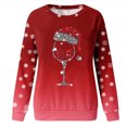 thumbnail image 6 of Fshinging Fashion Pullover Sweater Tops For Womens Merry Christmas Print O Neck Sweatshirt Round Neck Fit Pullover Tops Casual Long Sleeve Workout Shirts Loose Blouse, 6 of 6