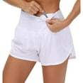 thumbnail image 5 of Women's High Waisted Workout Shorts with Liner, Tummy Control Yoga Shorts, Quick Dry Athletic Running Shorts with Zipper Pockets, 5 of 6