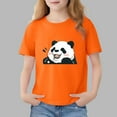 thumbnail image 2 of Piuwrlz 11/12 Girls Short T-Shirts Sleeve Teen Graphic Shirts Tops Crew Neck Pullover Orange Size 11-12 Years, 2 of 7