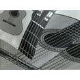 thumbnail image 4 of Ambesonne Guitar Quilted Bedspread Set 3 Pcs, Folk Country Music Theme, King Size, Black White, 4 of 5