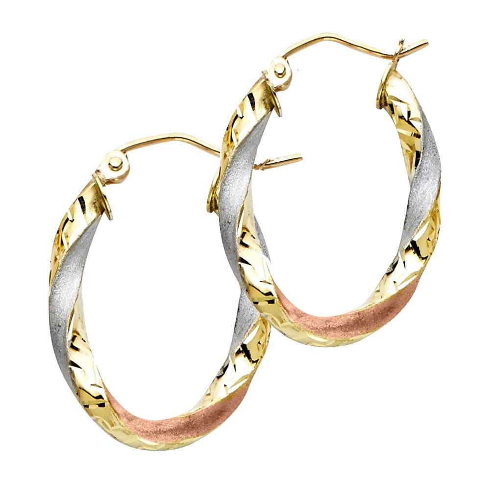 Tri tone hoop earrings Clearance