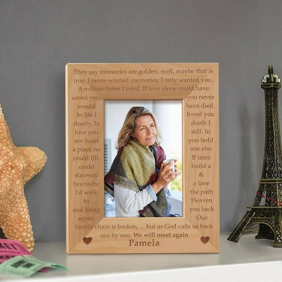 Till we Meet Again Personalized Wooden Picture Frame 3 1/2" x 5" Brown (Vertical)