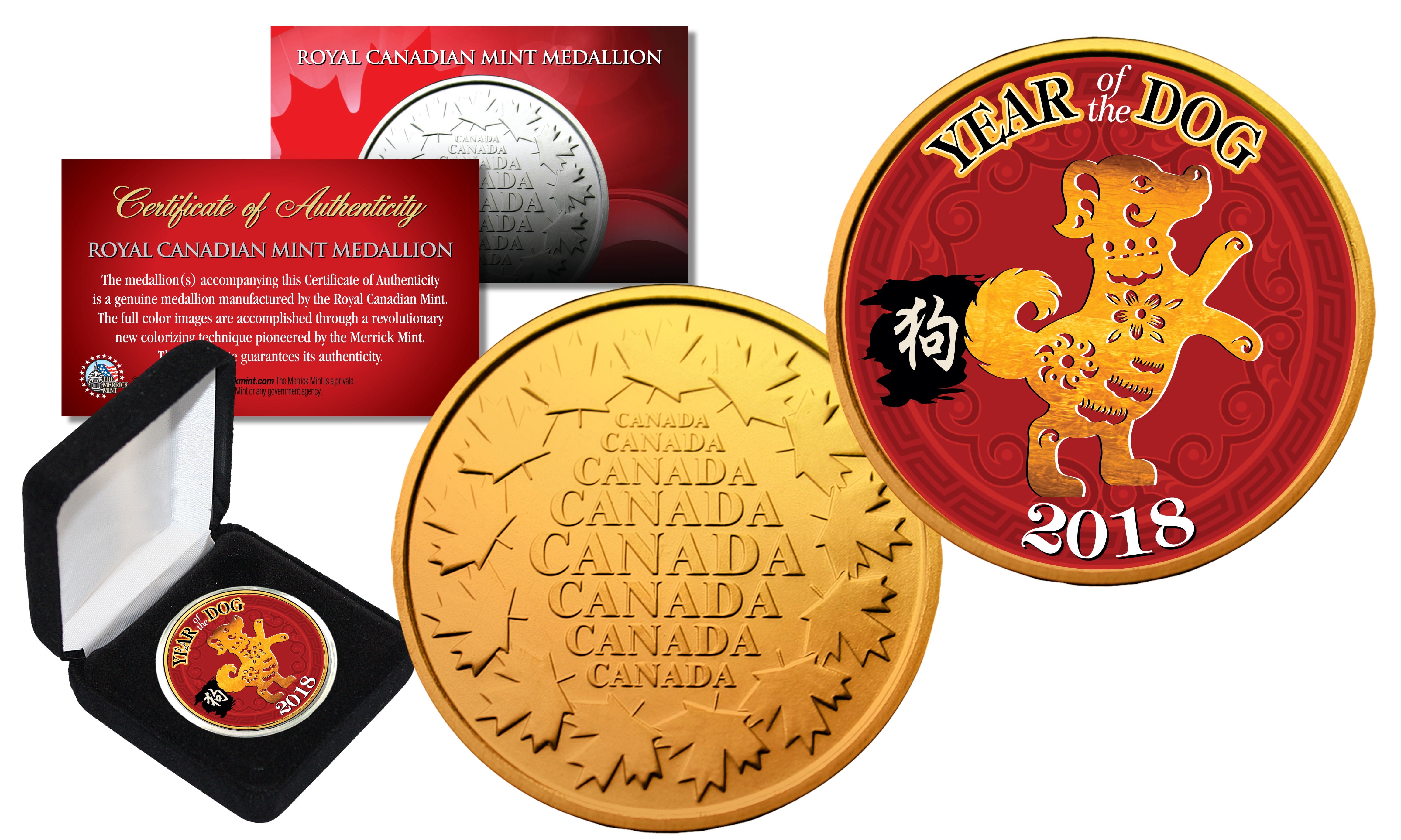 2018 Chinese New YEAR OF THE DOG Royal Canadian Mint RCM Medallion Coin with Box 