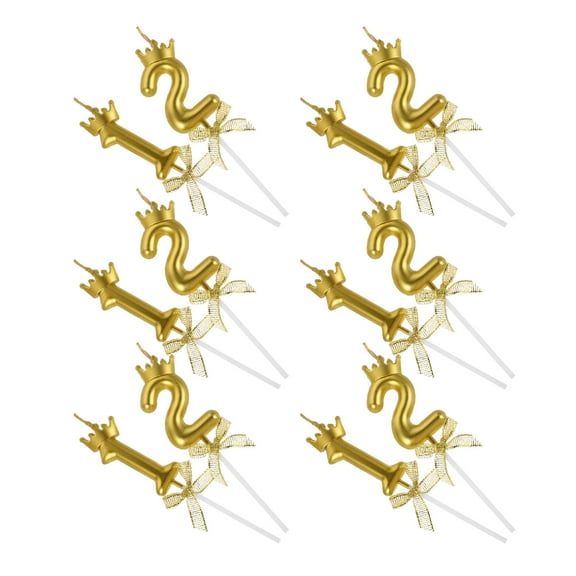 WEUVEB Shimmering Gold Birthday Candles Unique Design for Celebration 12Pcs
