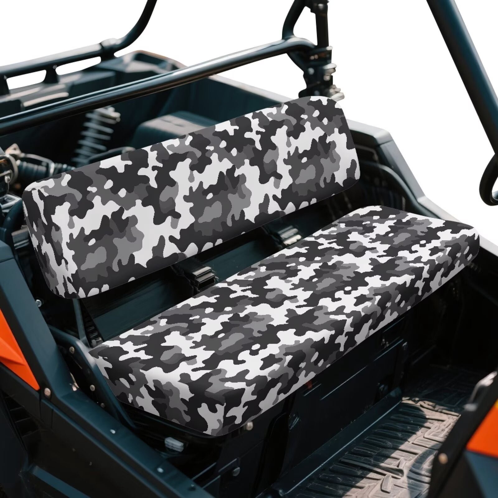 XYZCANDO Black Camouflage Seat Cover for UTV 2 Pack Mule Bench Seats Cover Compatible with Kawasaki Mule 4010 UTV Seats Covers Accessory Part Washable All-Season Protection